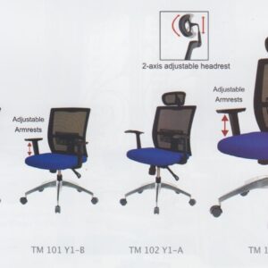 Kursi Kantor Ergotec TM 102 Y1-B (Adjustable Armrests)