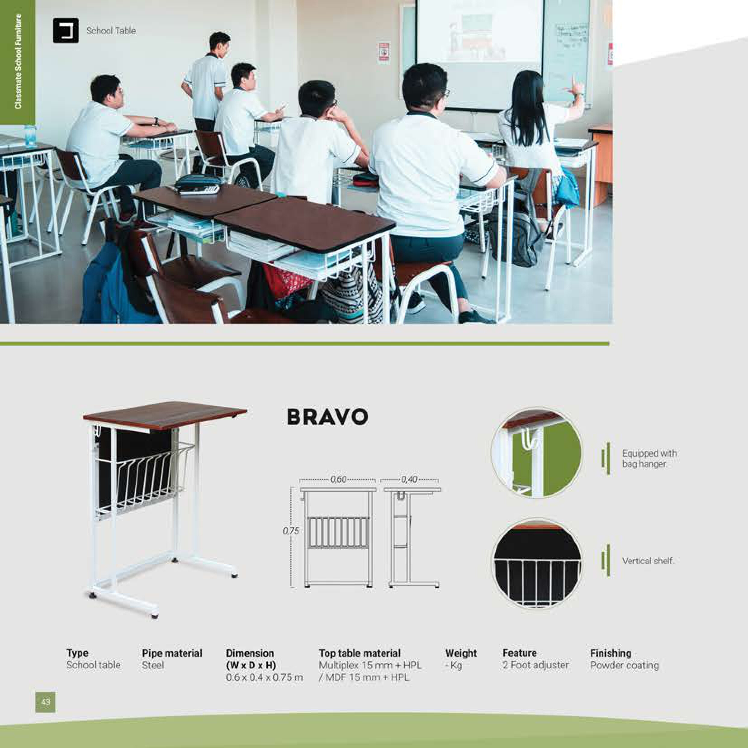 MEJA SEKOLAH BRAVO