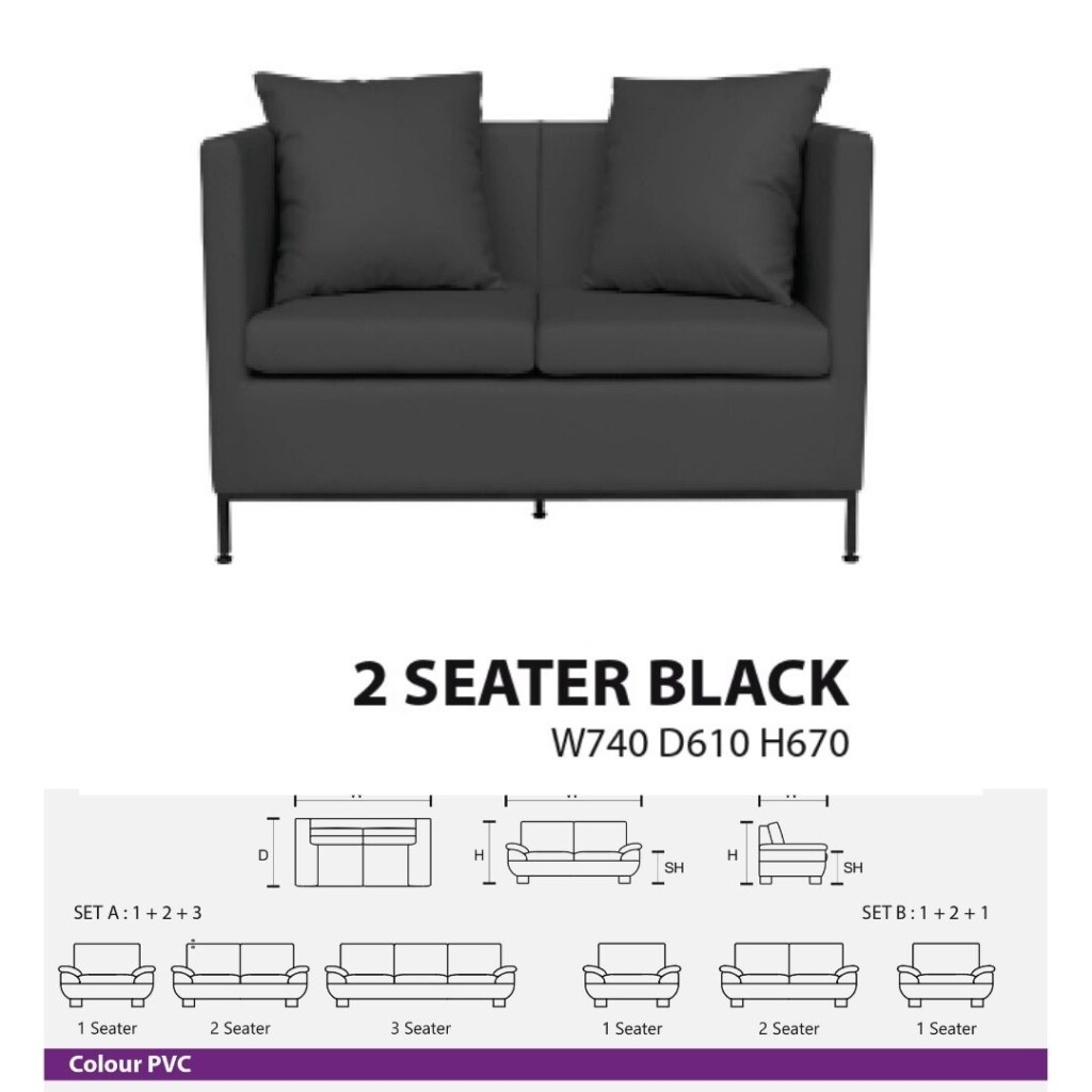 sofa kantor ergosit CLASICO 2 SEAT