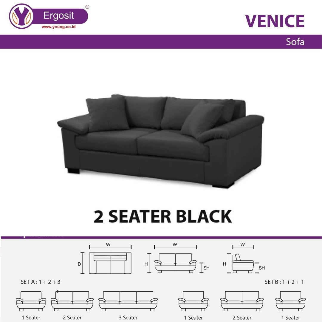 sofa kantor ergosit VENICE 2 SEAT