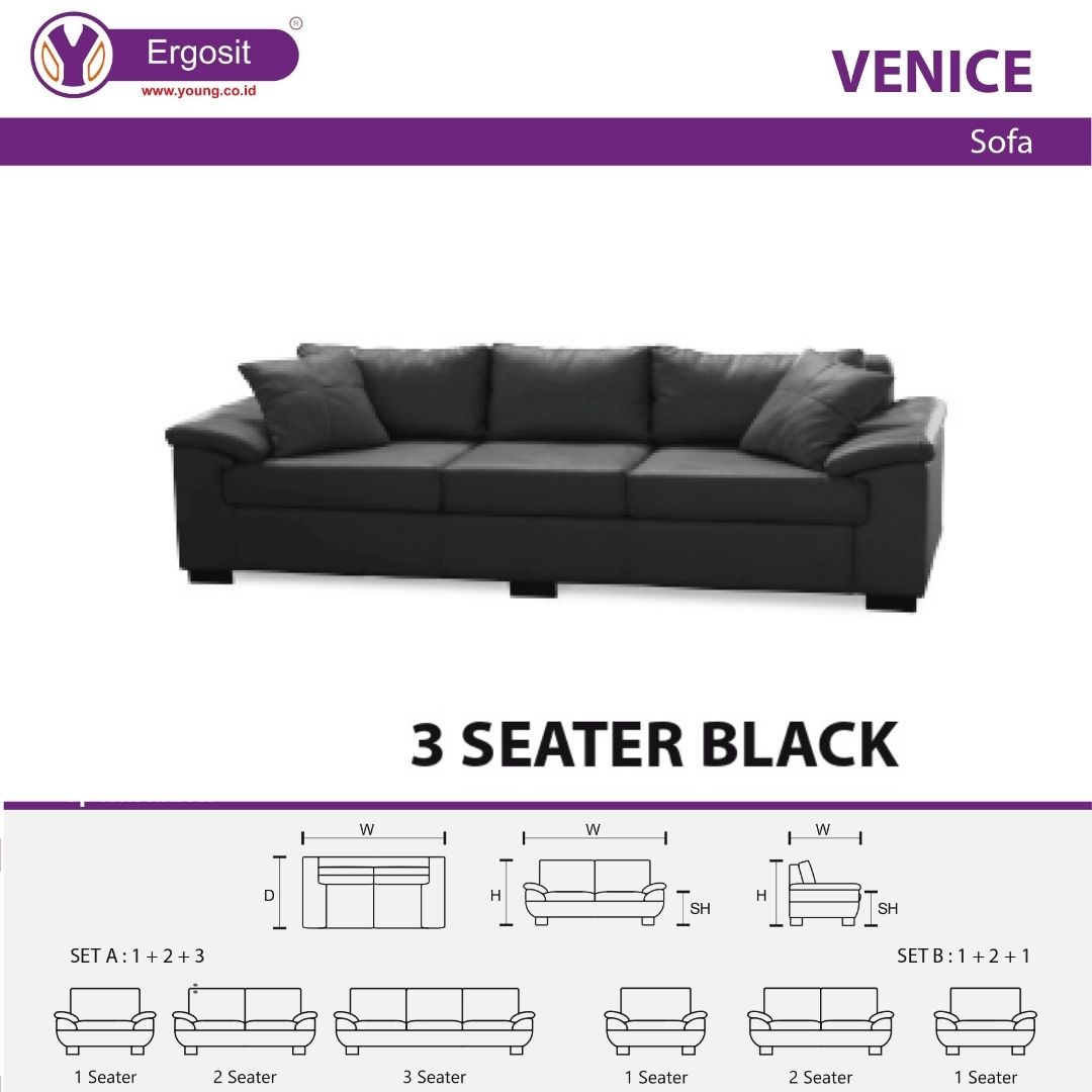 sofa kantor ergosit VENICE 3 SEAT